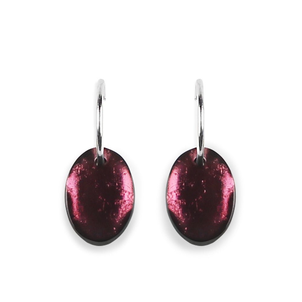 Plum Oval Echo Creole Earrings | The Jewellery Stop