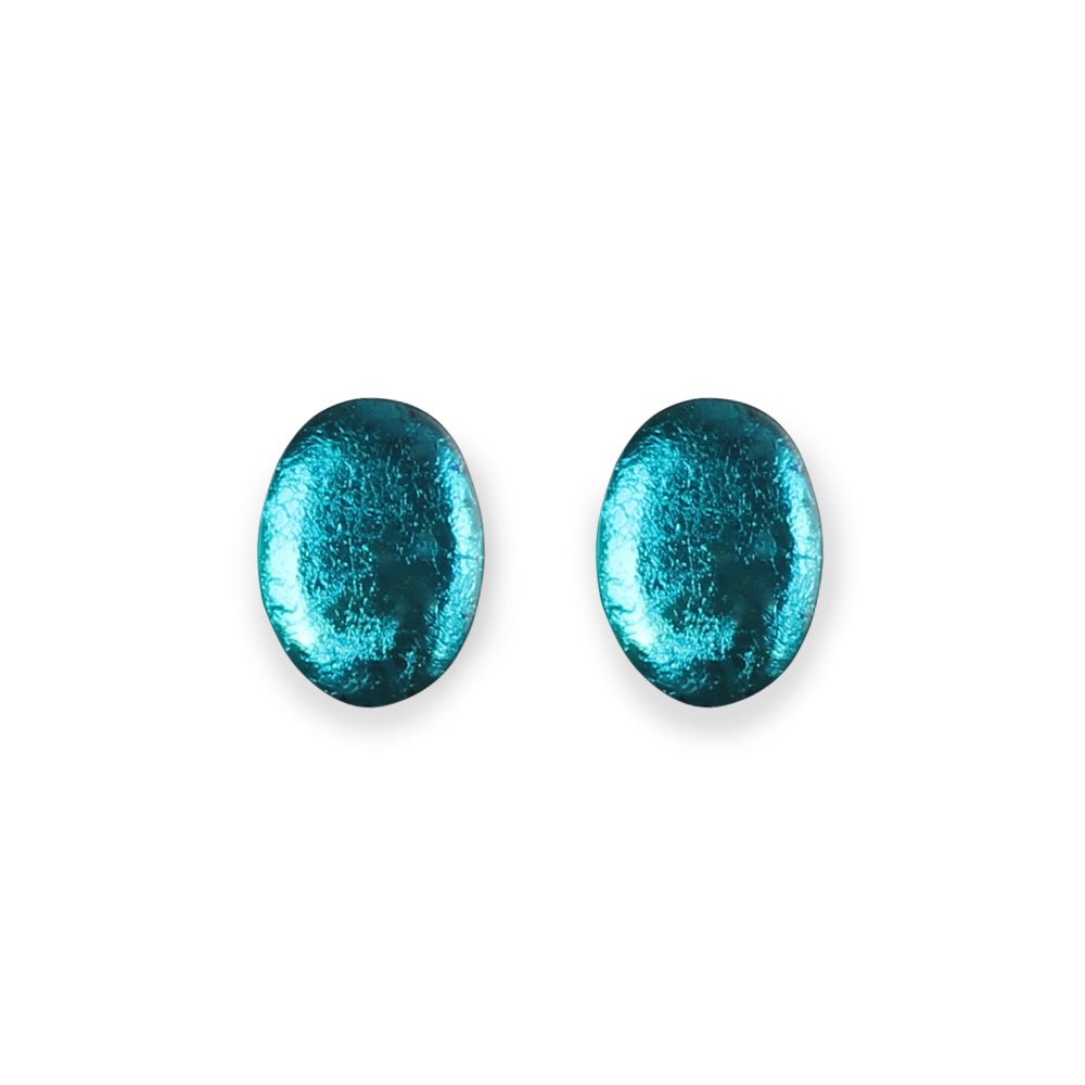 Peacock Oval Echo Stud Earrings | The Jewellery Stop