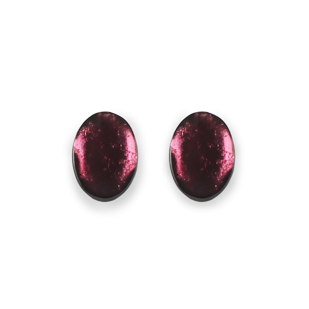 Plum Oval Echo Stud Earrings | The Jewellery Stop