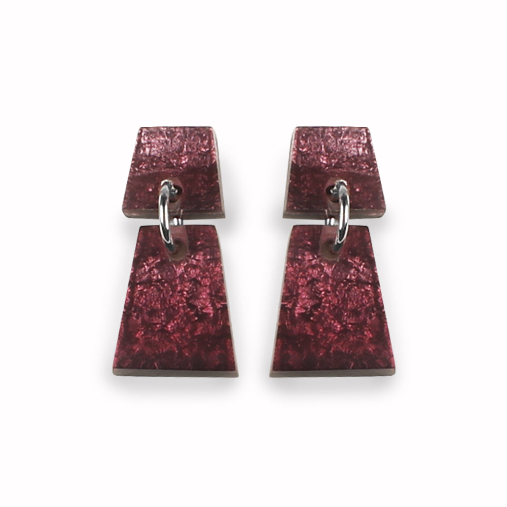 Plum Aztec Dangle Stud Earrings | The Jewellery Stop