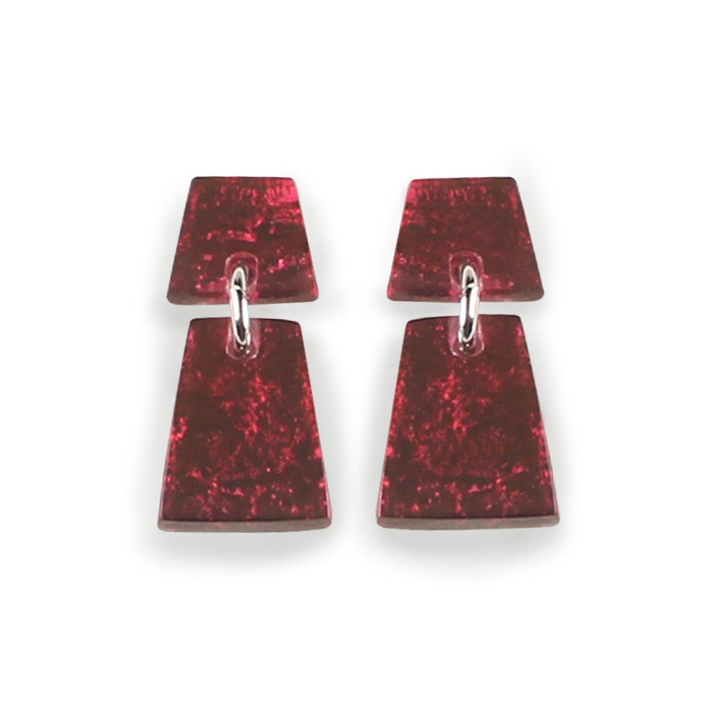 Raspberry Aztec Dangle Stud Earrings | The Jewellery Stop