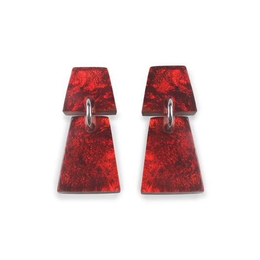 Scarlet Aztec Dangle Stud Earrings | The Jewellery Stop