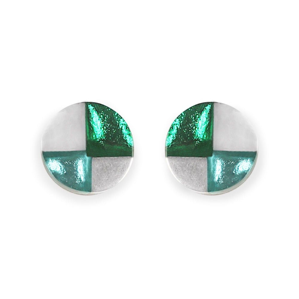 Emerald Mosaic Stud Earrings | The Jewellery Stop