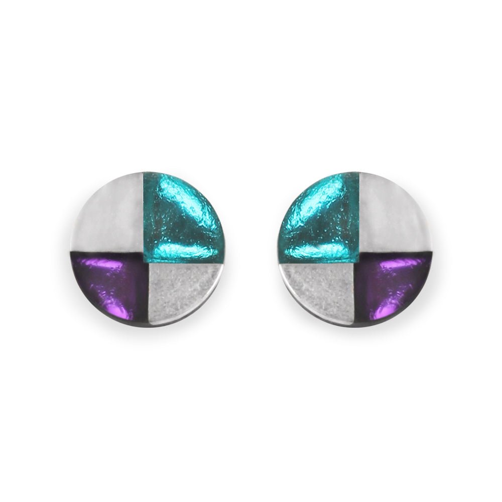 Peacock Mosaic Stud Earrings | The Jewellery Stop