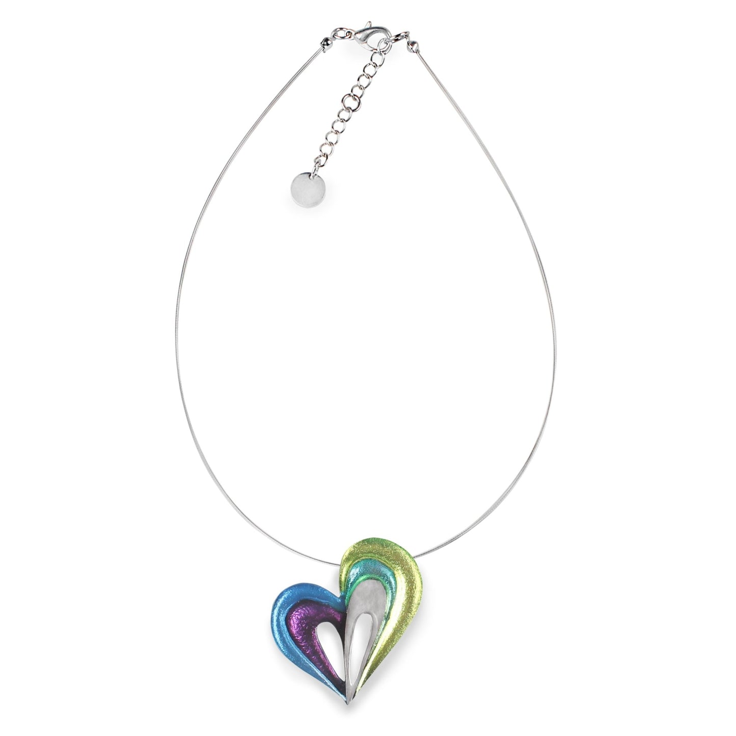 Kingfisher Heart Loop Pendant | The Jewellery Stop