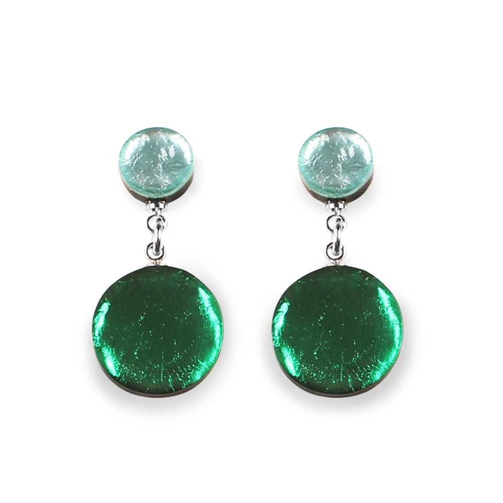 Emerald Classic Circle Dangle Stud Earrings | The Jewellery Stop