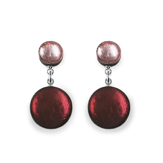 Plum Classic Circle Dangle Stud Earrings | The Jewellery Stop