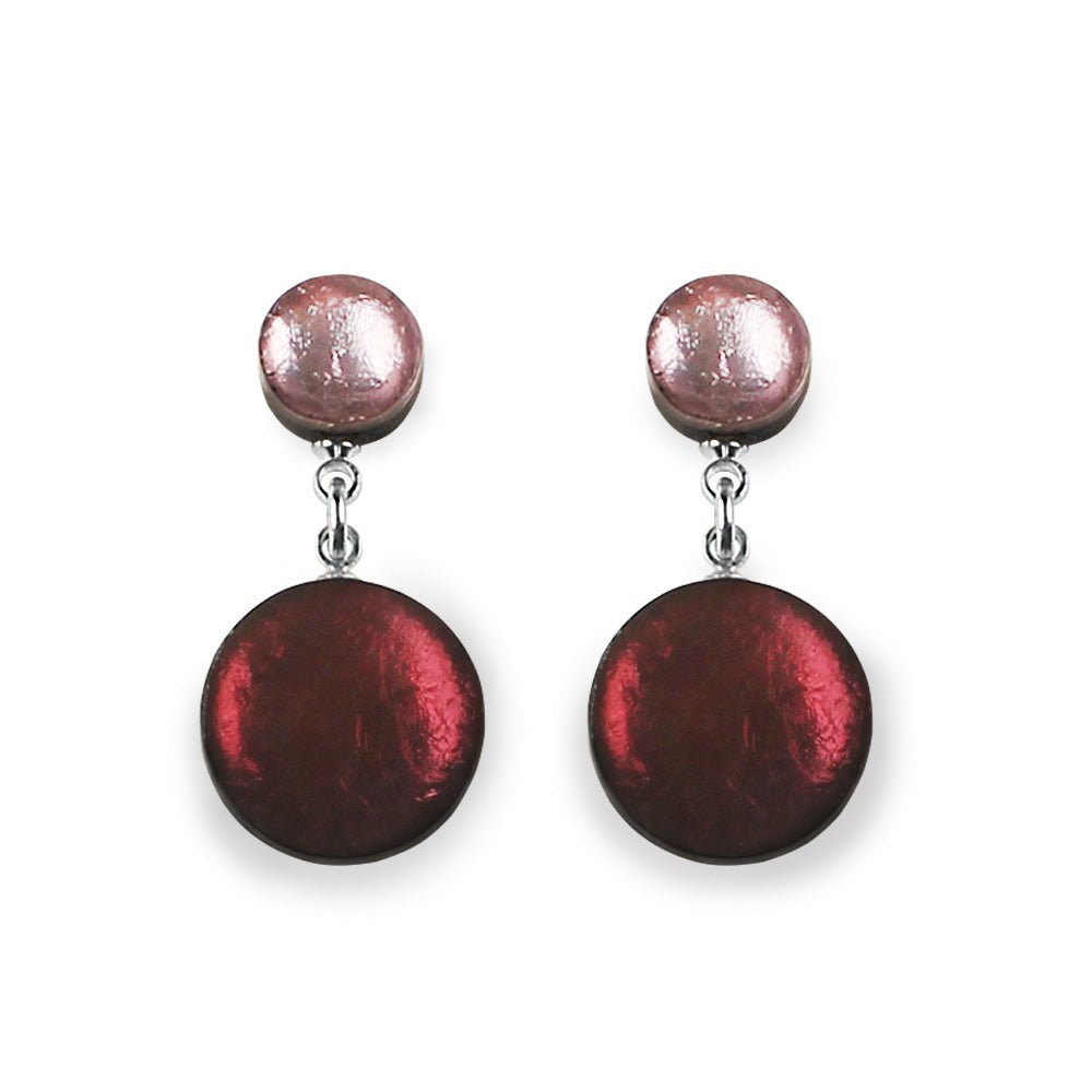Plum Classic Circle Dangle Stud Earrings | The Jewellery Stop