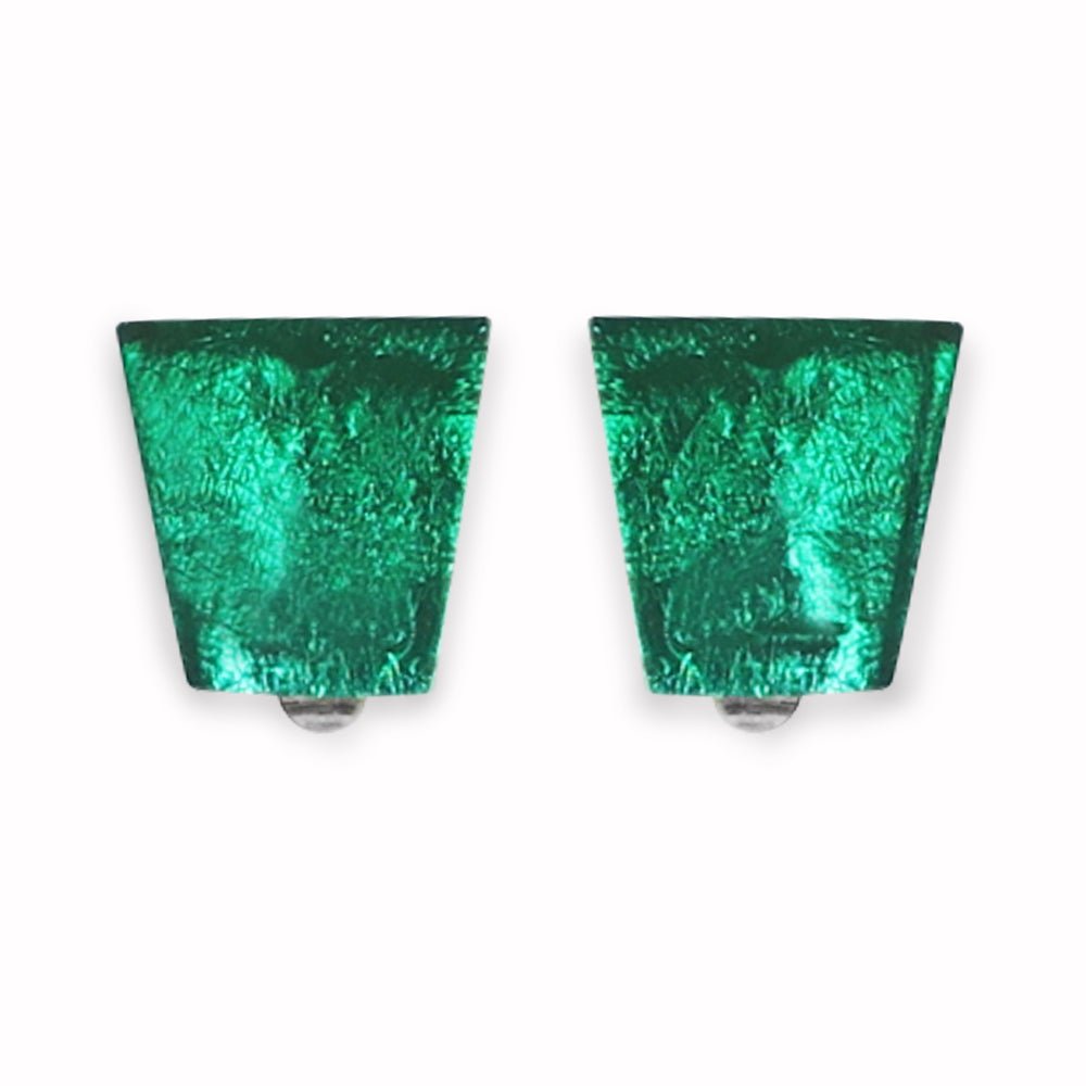 Emerald Aztec Clip Earrings | The Jewellery Stop