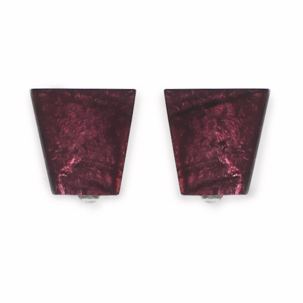 Plum Aztec Clip Earrings | The Jewellery Stop