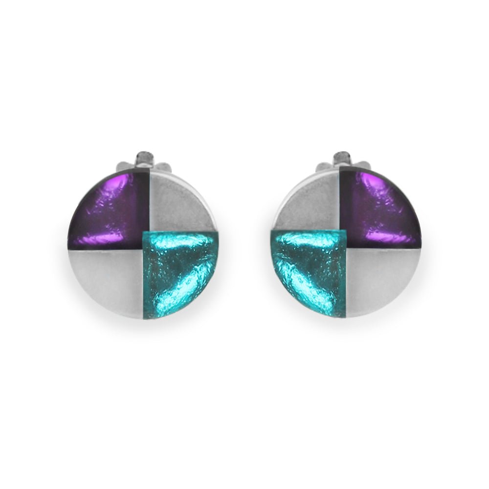 Peacock Mosaic Clip Earrings | The Jewellery Stop