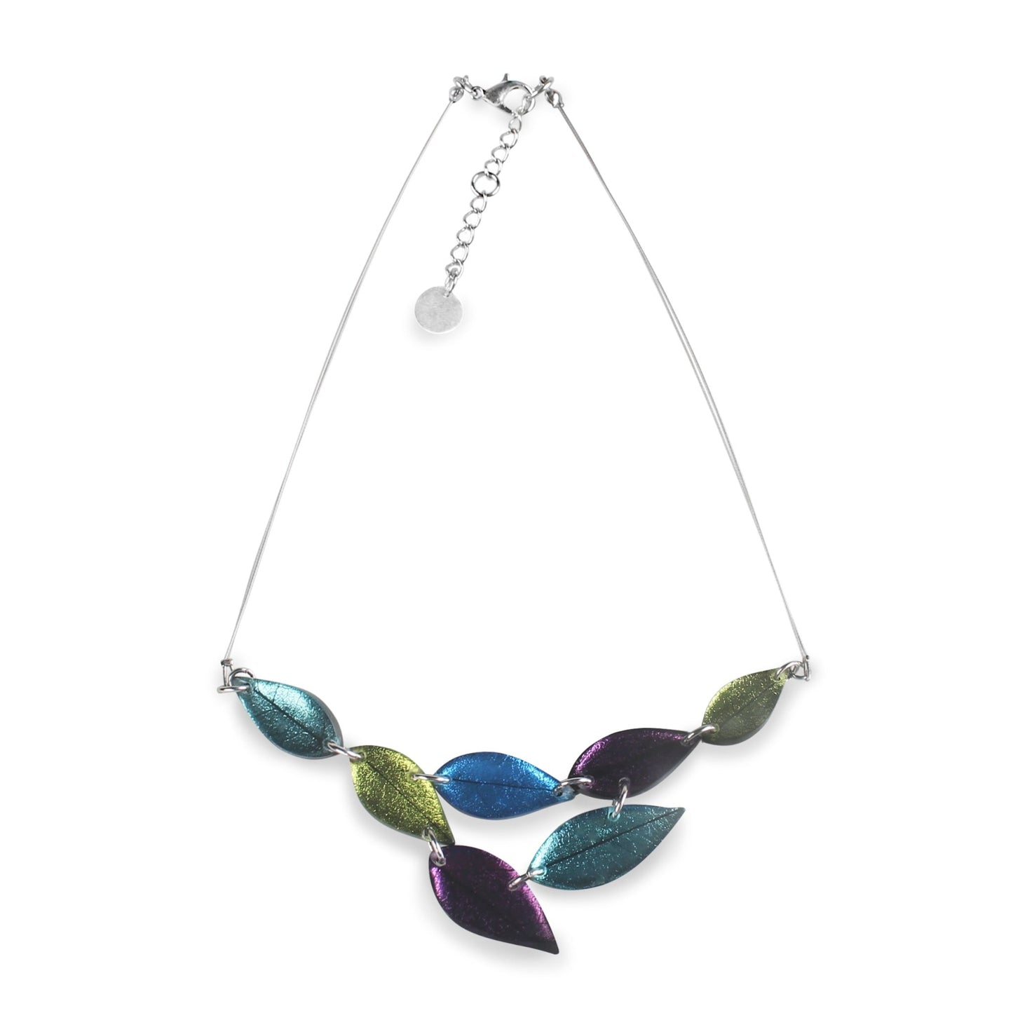 Kingfisher Skeletal Leaf Combi Necklace | The Jewellery Stop