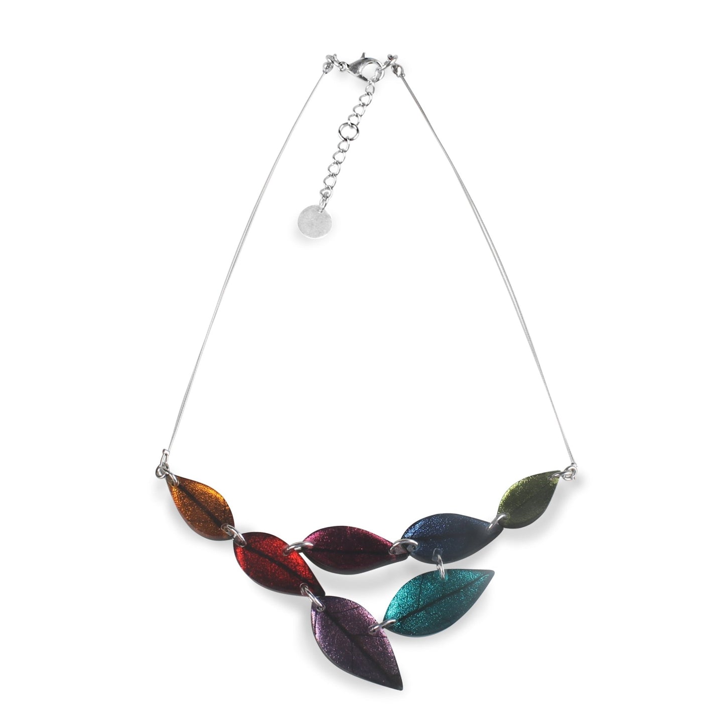 Rainbow Skeletal Leaf Combi Necklace | The Jewellery Stop