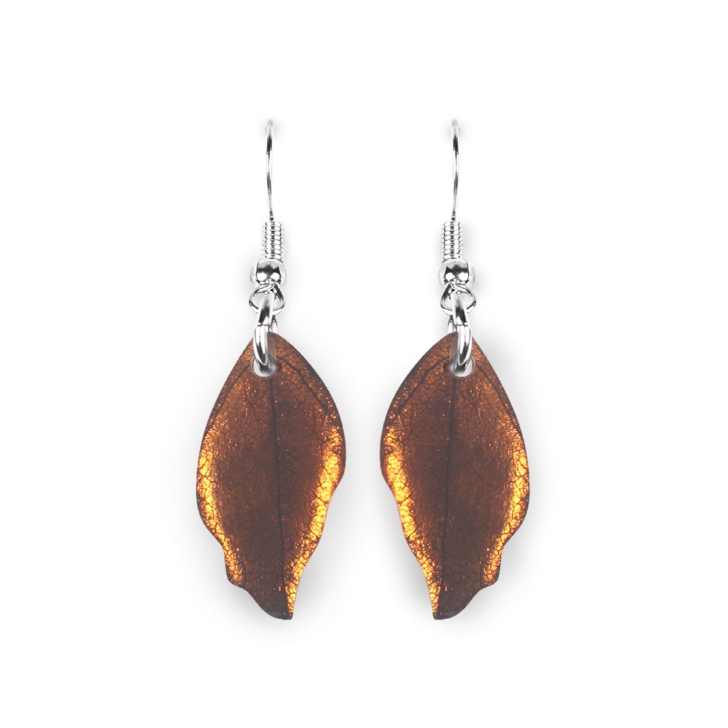 Chilli Skeletal Leaf Combi Fish Hook Earrings | The Jewellery Stop