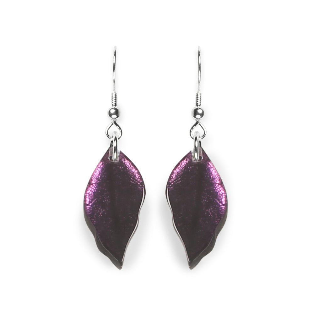 Kingfisher Skeletal Leaf Combi Fish Hook Earrings | The Jewellery Stop