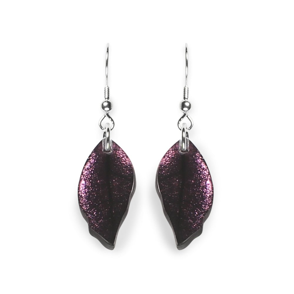 Rainbow Skeletal Leaf Combi Fish Hook Earrings | The Jewellery Stop