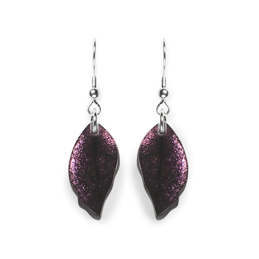 Rainbow Skeletal Leaf Combi Fish Hook Earrings | The Jewellery Stop