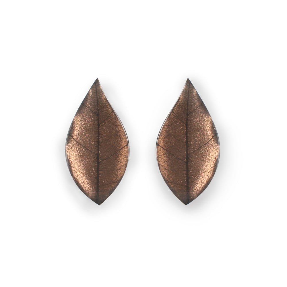 Mink Skeletal Leaf Combi Clip Earrings | The Jewellery Stop