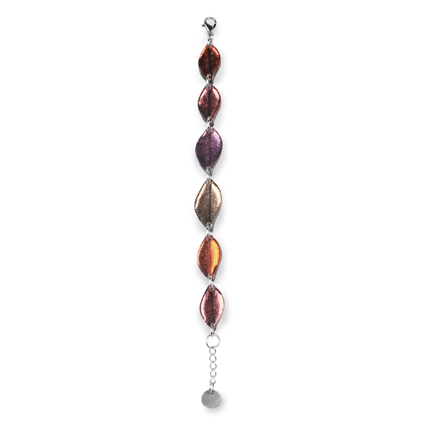 Apricot Skeletal Leaf Combi Bracelet | The Jewellery Stop