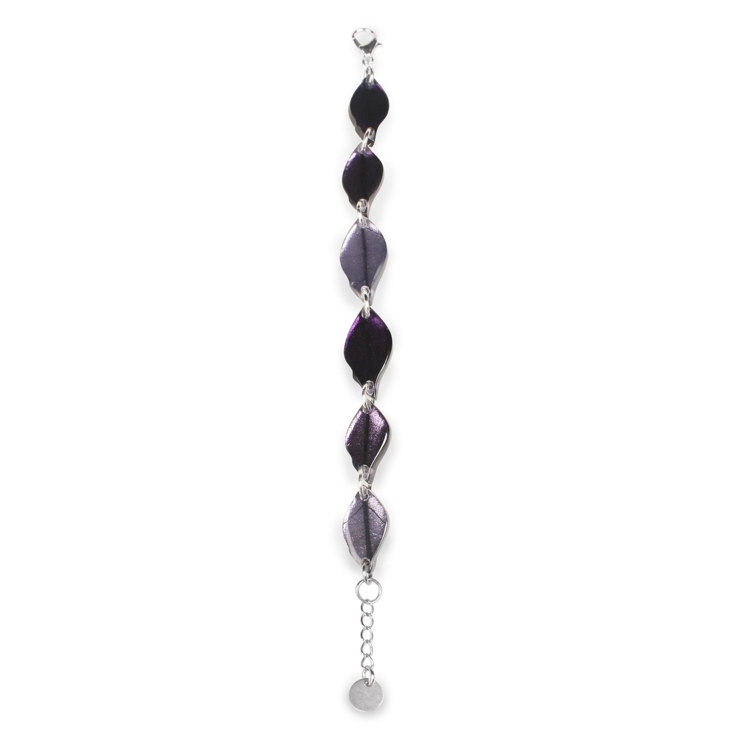 Aubergine Skeletal Leaf Combi Bracelet | The Jewellery Stop