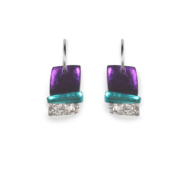 Peacock Textured Stack Combi Creole Earrings | The Jewellery Stop