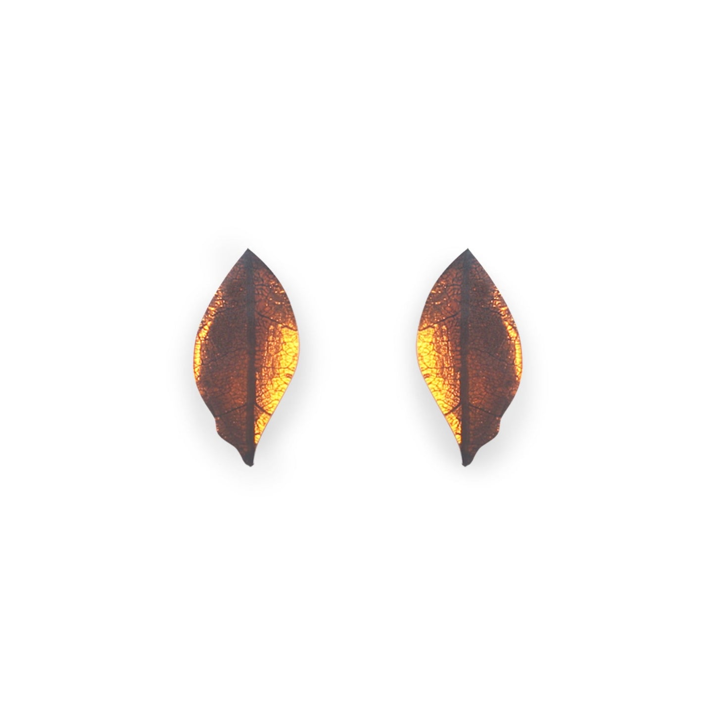 Chilli Skeletal Leaf Combi Stud Earrings | The Jewellery Stop