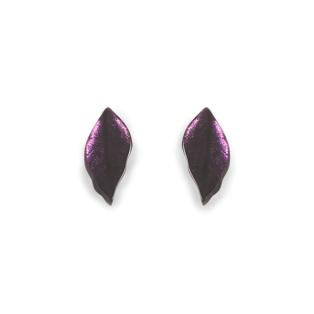 Kingfisher Skeletal Leaf Combi Stud Earrings | The Jewellery Stop