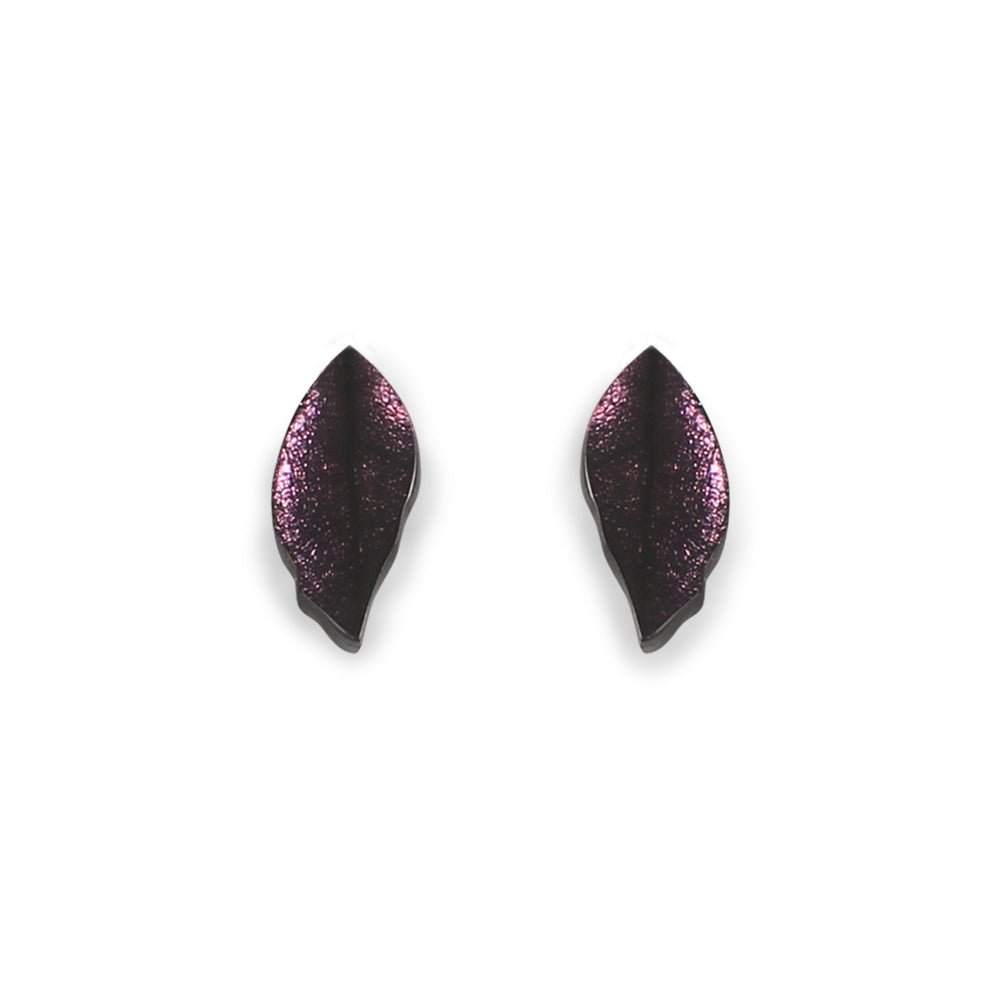 Rainbow Skeletal Leaf Combi Stud Earrings | The Jewellery Stop