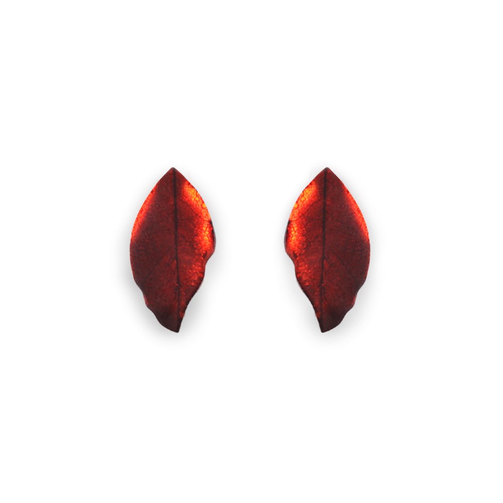 Trifle Skeletal Leaf Combi Stud Earrings | The Jewellery Stop