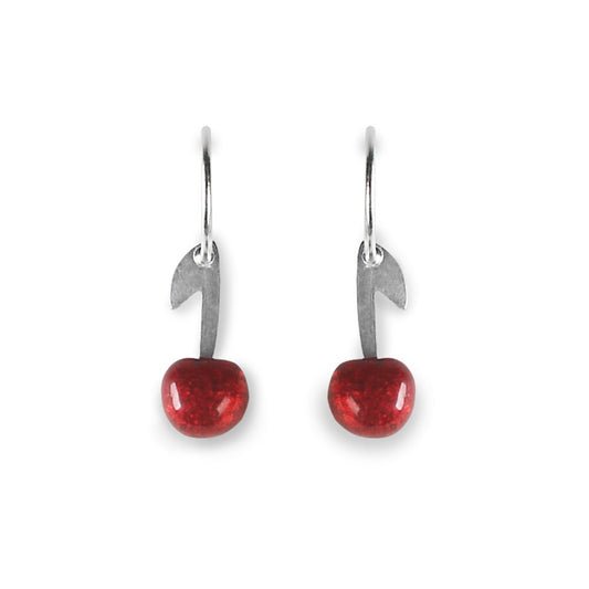 Red Cherry Creole Earrings | The Jewellery Stop