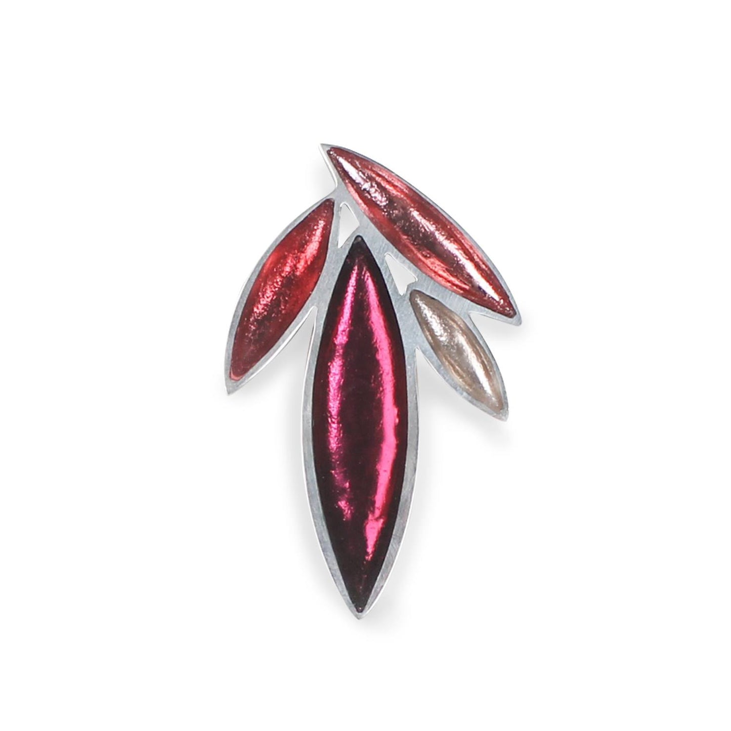 Raspberry Bamboo Shoot Brooch | The Jewellery Stop