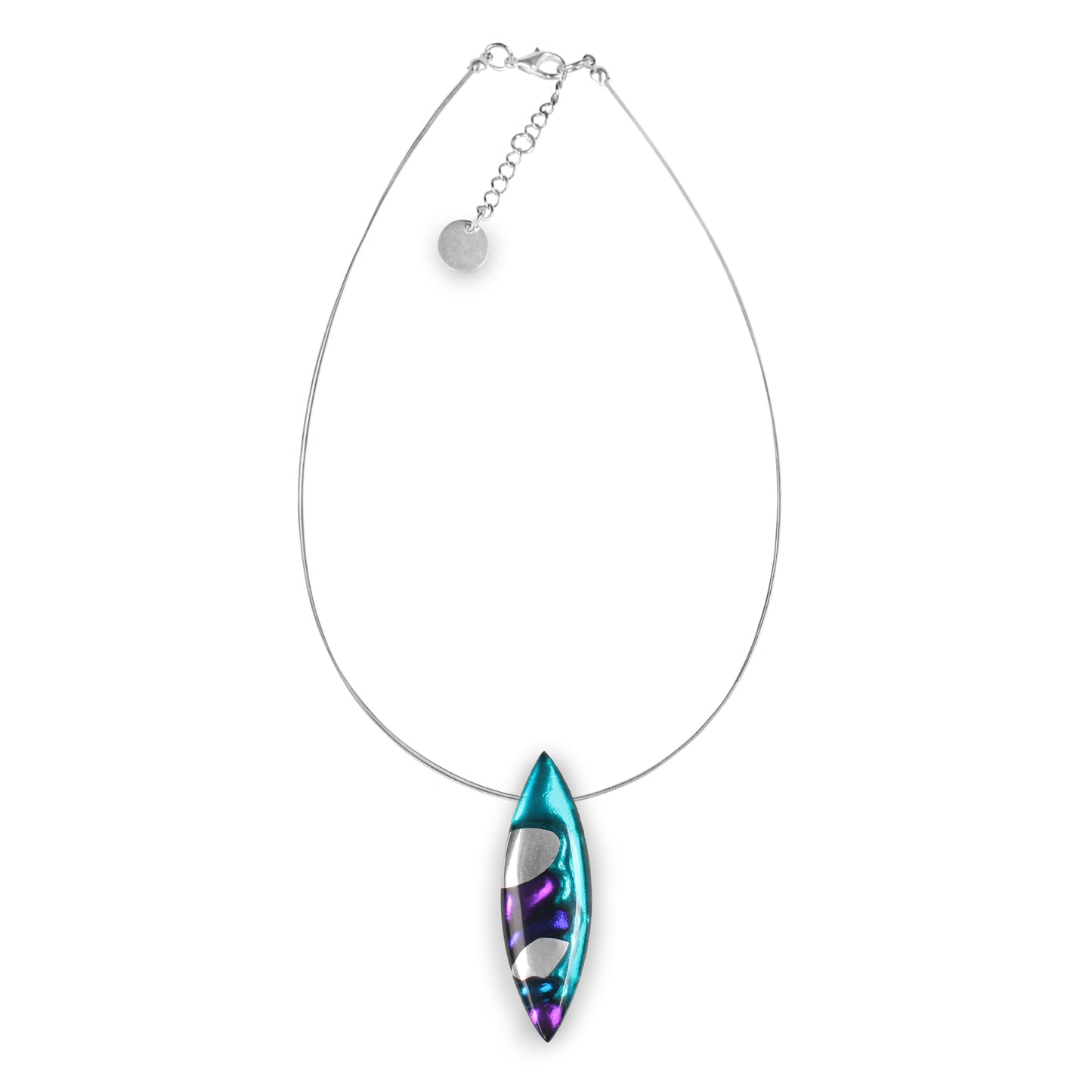 Peacock Pointed Pebble Mix Pendant | The Jewellery Stop