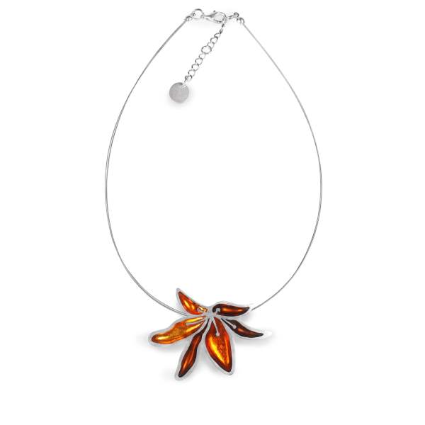Paprika Orchid Flower Pendant