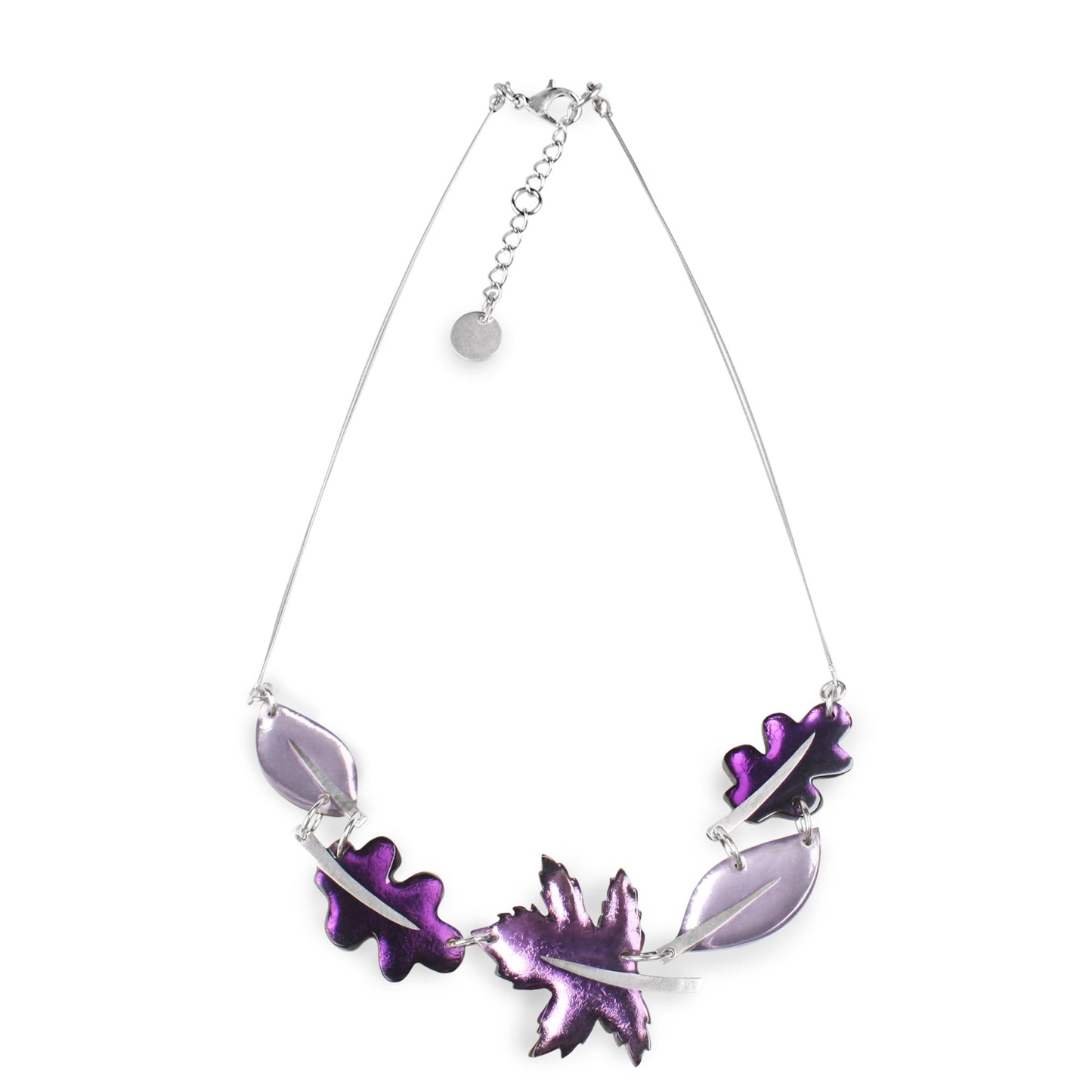 Aubergine Assorted Leaf Combi Necklace | The Jewellery Stop