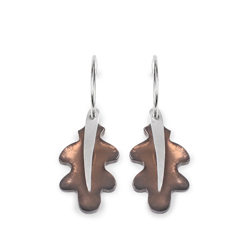 Mink Assorted Leaf Oak Creole Earrings | The Jewellery Stop