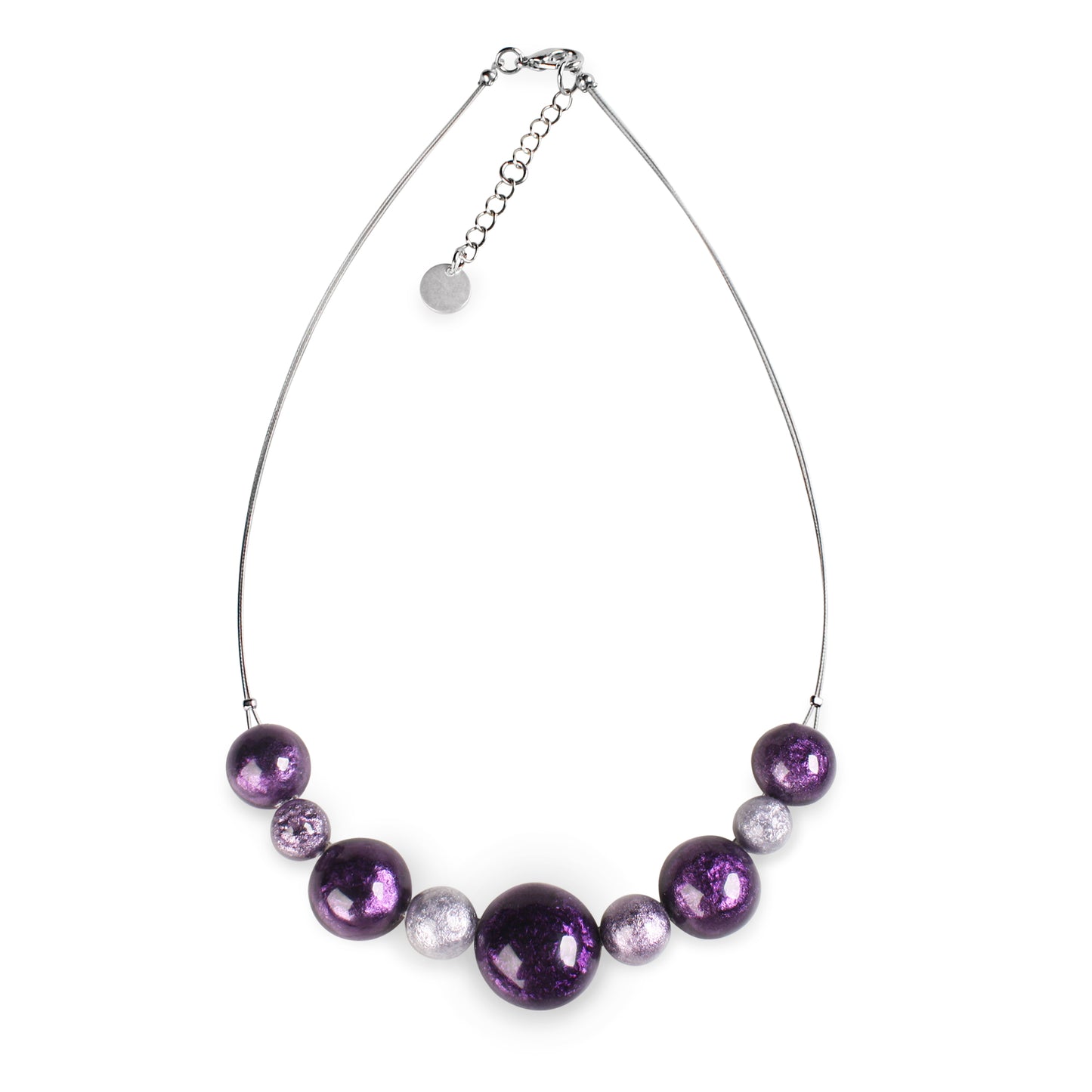 Aubergine Cabouchon Classic Combi Necklace | The Jewellery Stop