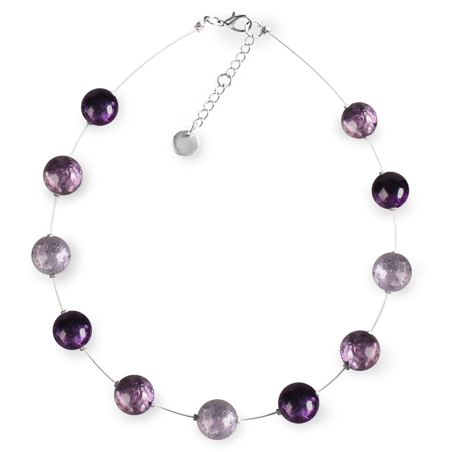 Aubergine Cabouchon Floating Combi Necklace | The Jewellery Stop