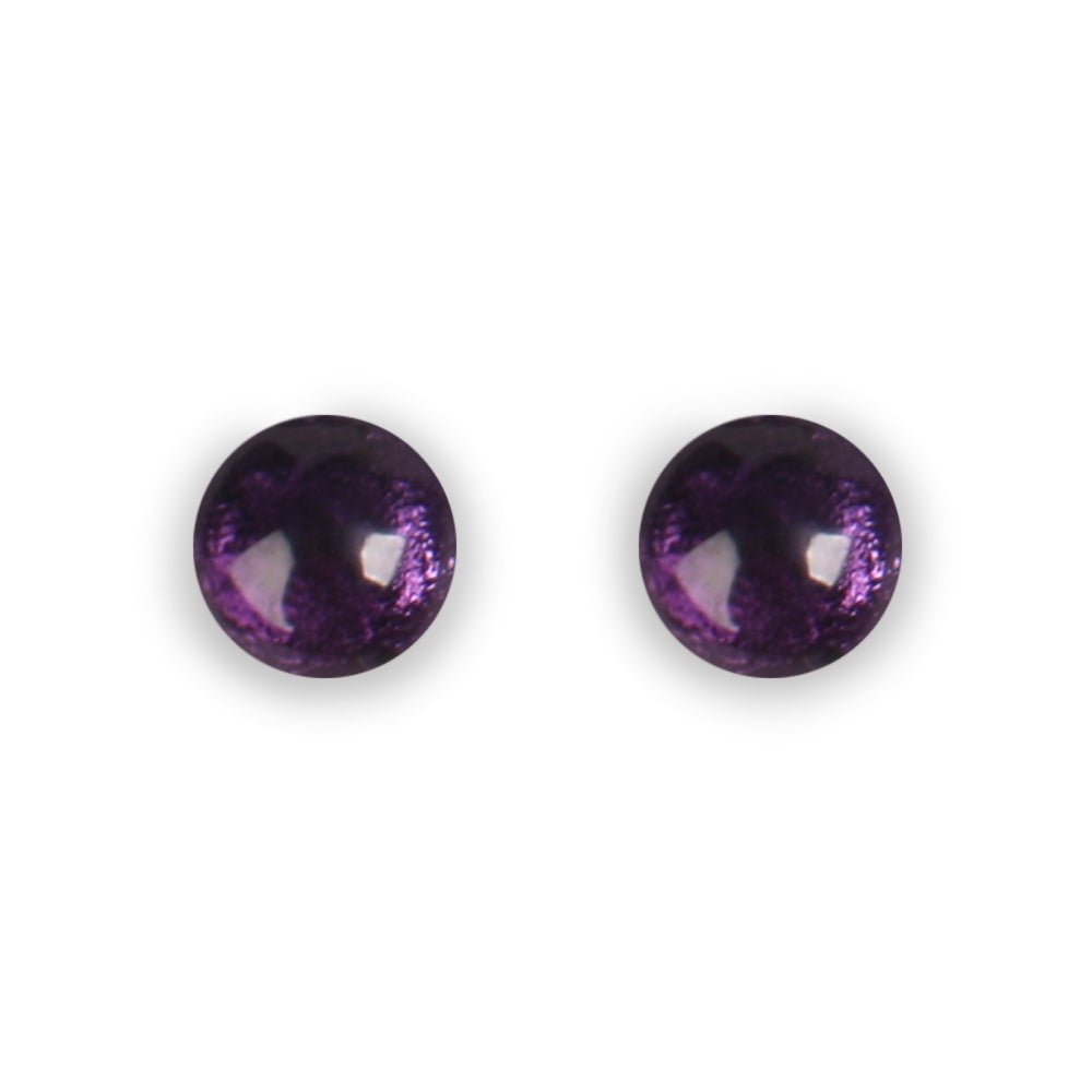 Aubergine Cabouchon Combi Medium Stud Earrings | The Jewellery Stop