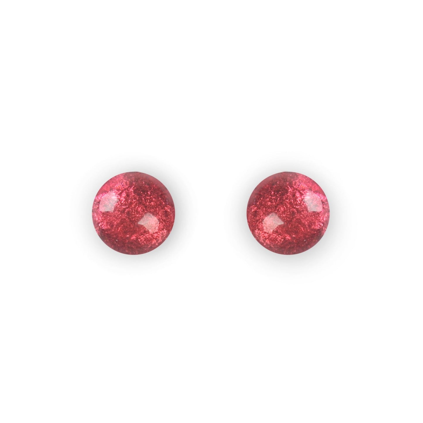 Raspberry Cabouchon Combi Small Stud Earrings | The Jewellery Stop