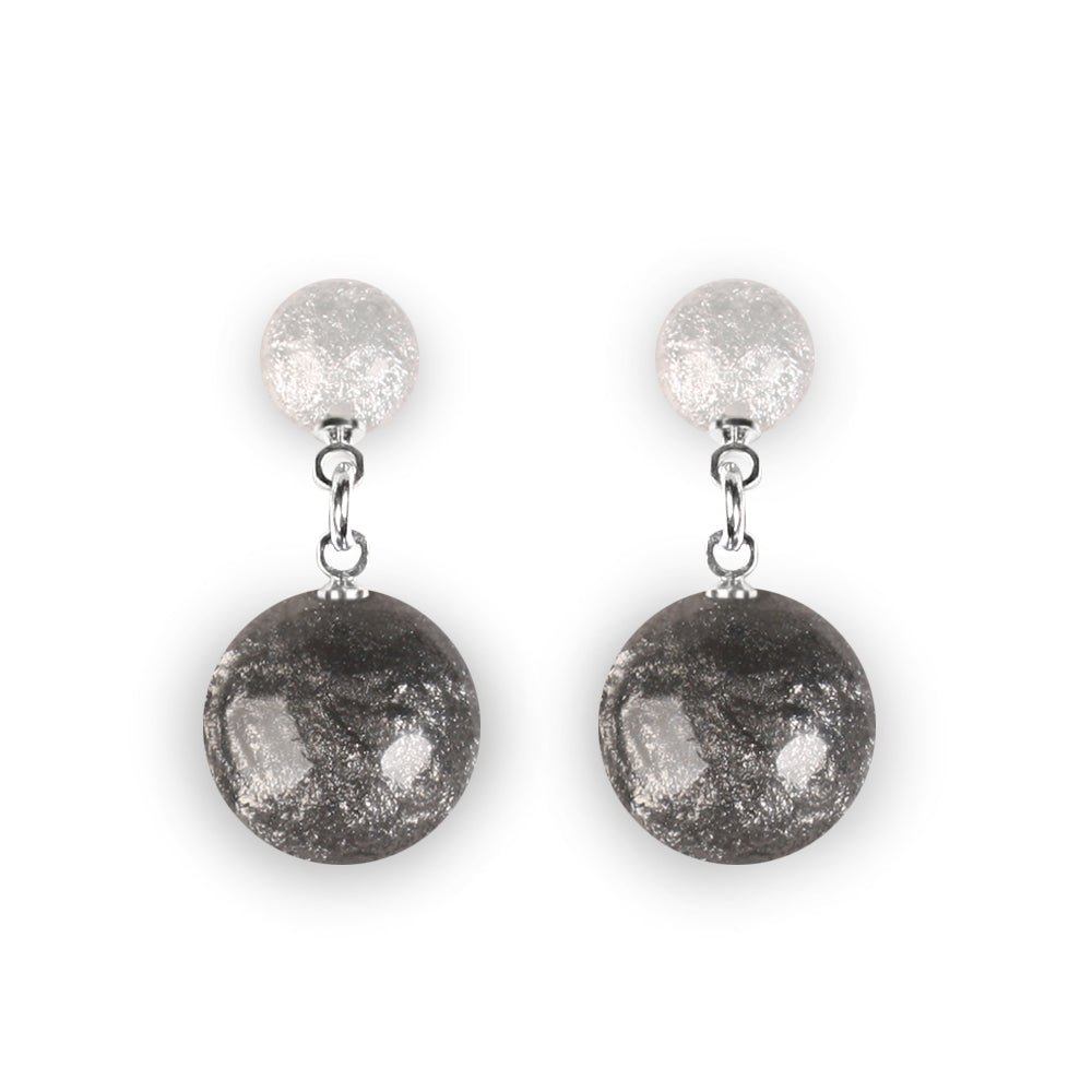 Silhouette Cabouchon Combi Dangle Stud Earrings | The Jewellery Stop