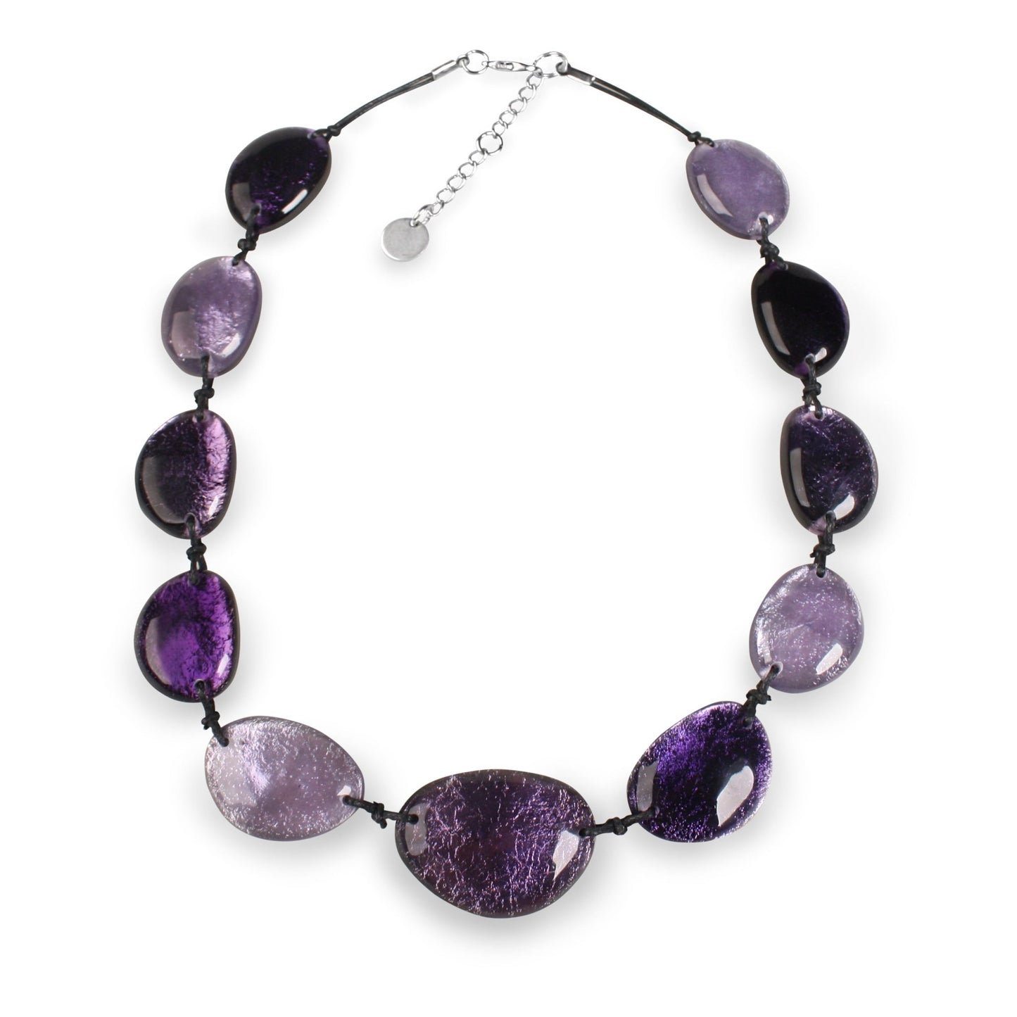 Aubergine Pebble Combi Long Necklace | The Jewellery Stop