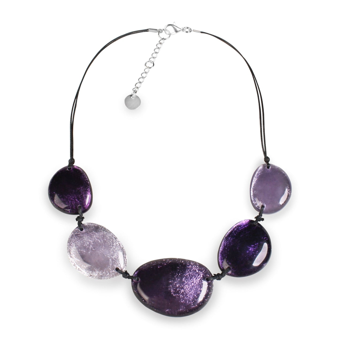 Aubergine Pebble Combi Small Necklace | The Jewellery Stop