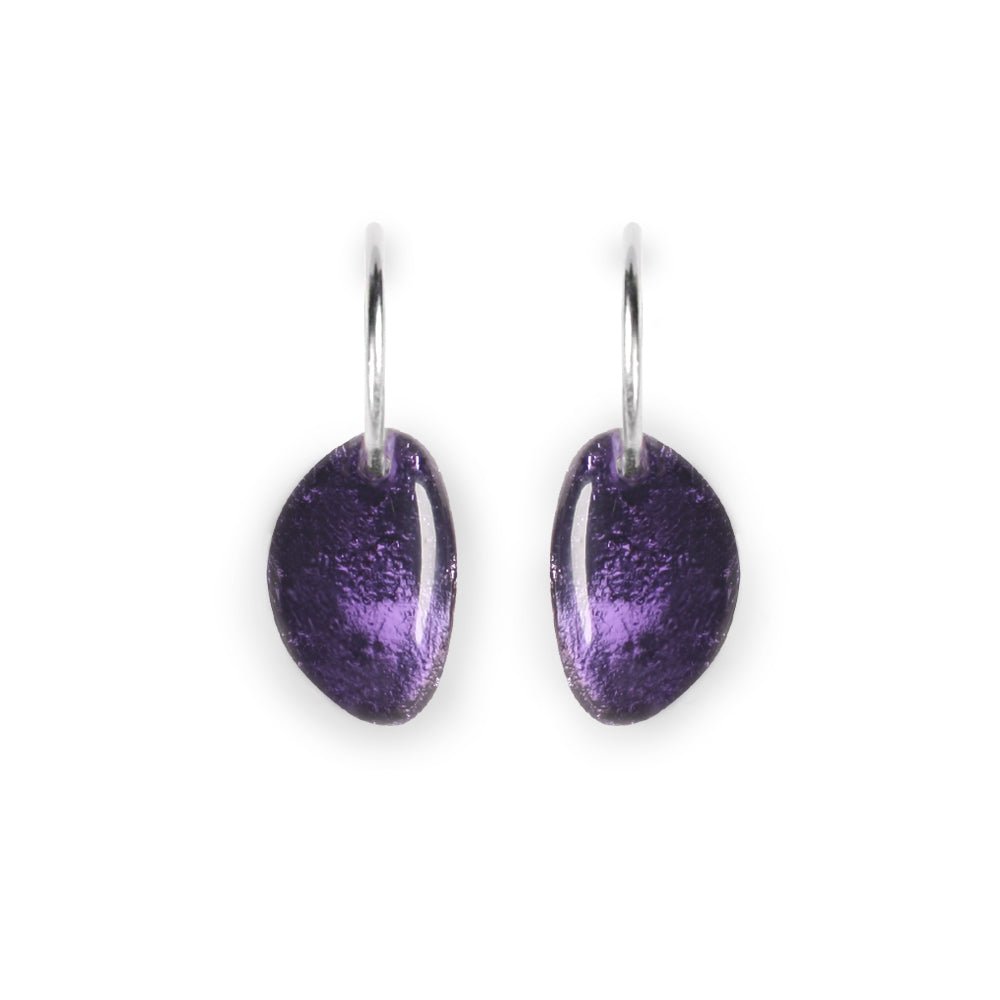Aubergine Pebble Combi Creole Earrings | The Jewellery Stop