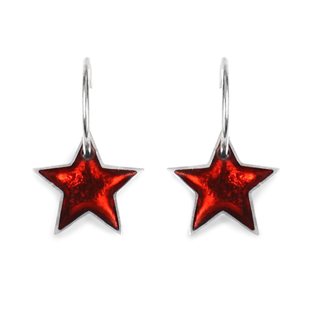 Trifle Pewter Star Resin Creole Earrings | The Jewellery Stop
