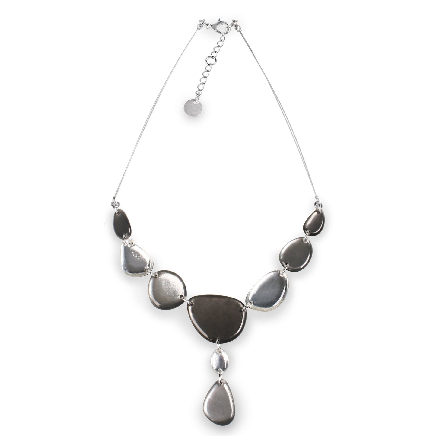 Black Eclectic Pebble Combi Necklace | The Jewellery Stop