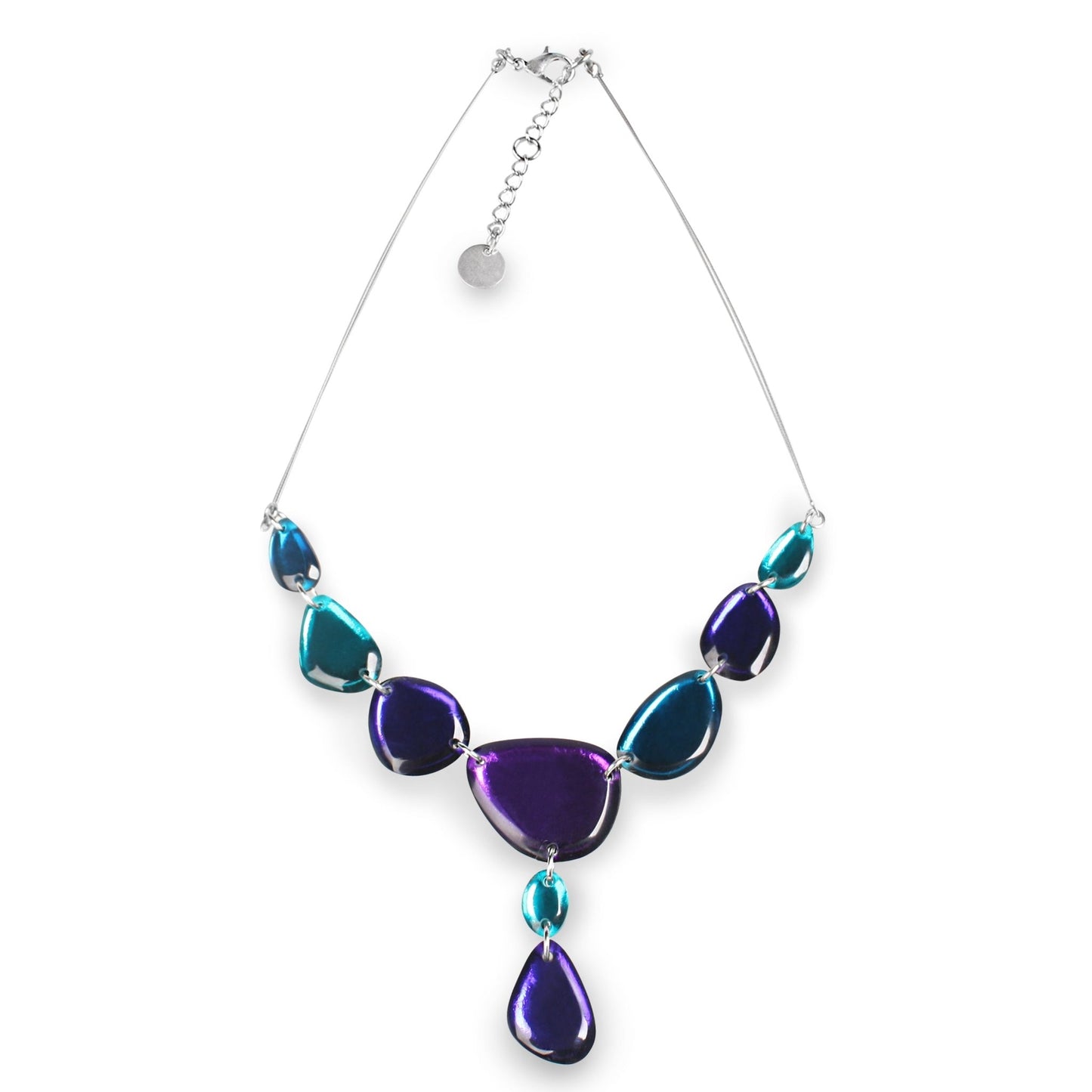 Peacock Eclectic Pebble Combi Necklace | The Jewellery Stop