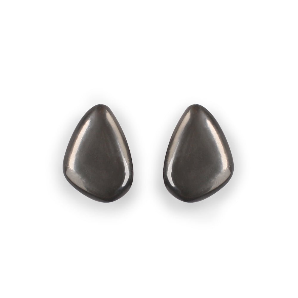 Black Eclectic Pebble Combi Stud Earrings | The Jewellery Stop