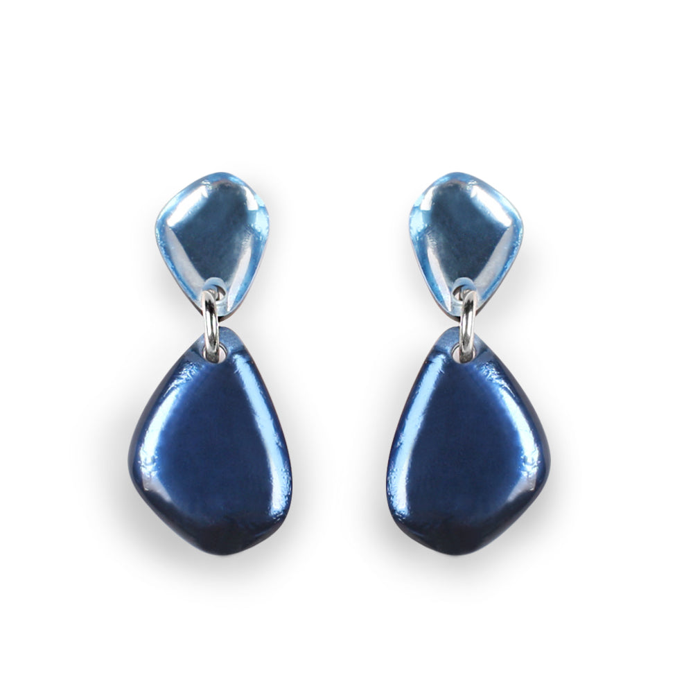 Ice Eclectic Pebble Combi Drop Stud Earrings