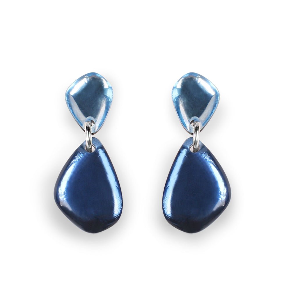 Ice Eclectic Pebble Combi Drop Stud Earrings | The Jewellery Stop