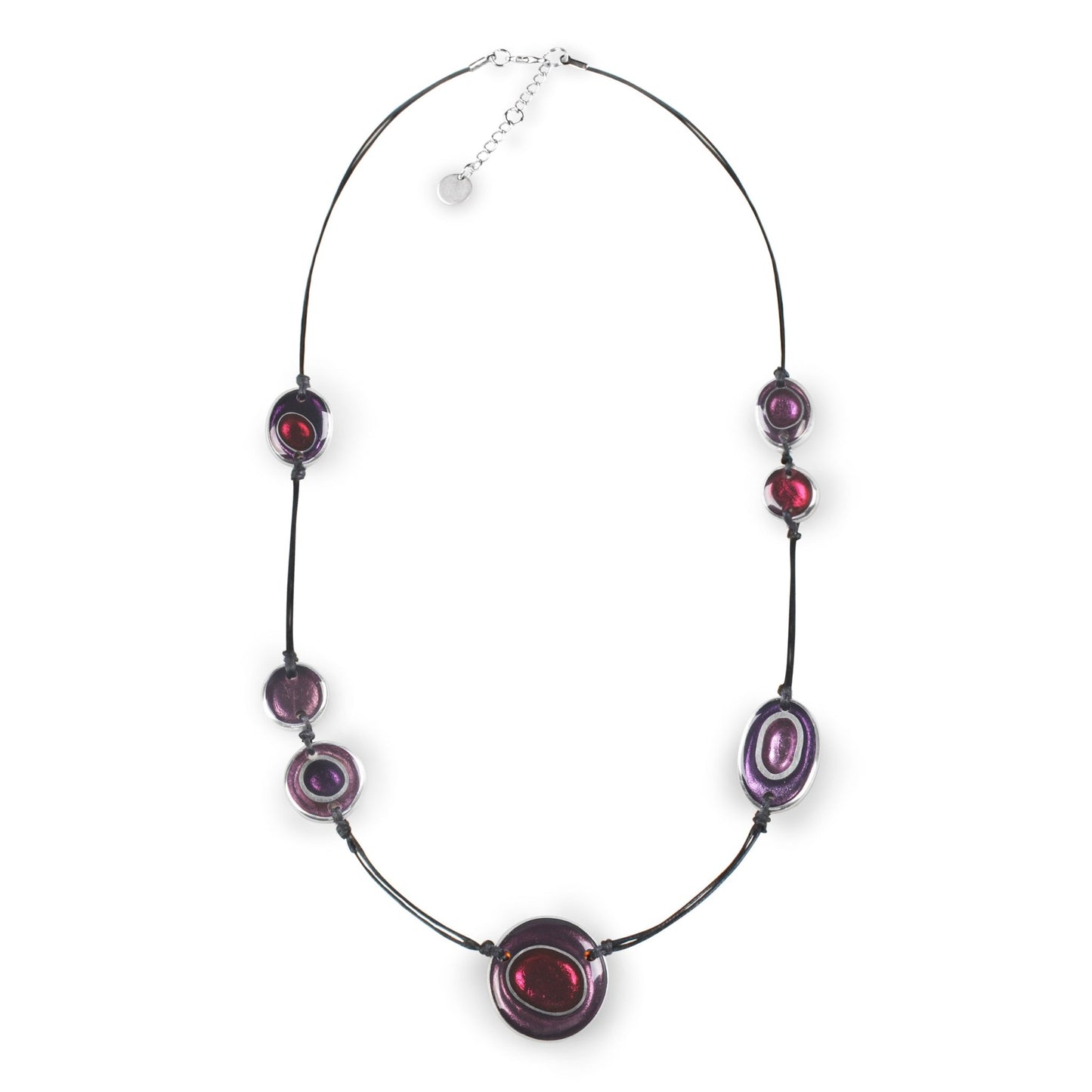 Blackberry Organic Circles Long Necklace | The Jewellery Stop